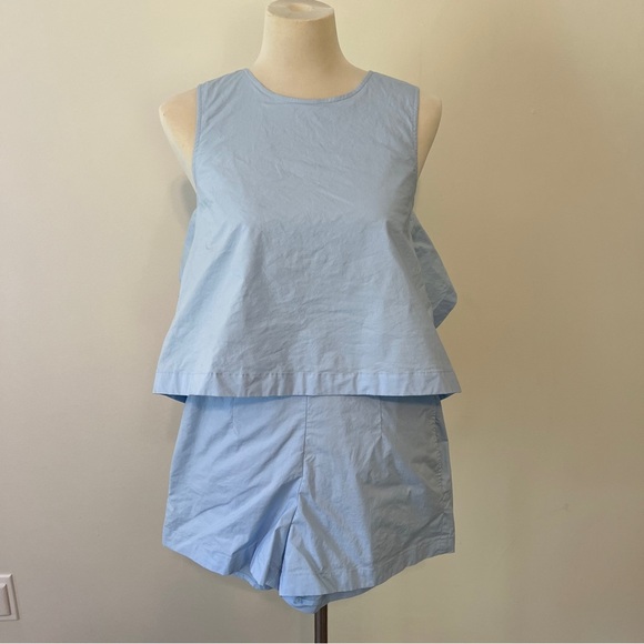 Club Monaco Light Blue Cotton Romper – Size 0 - Picture 4 of 7